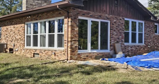New Vinyl Windows on brick house