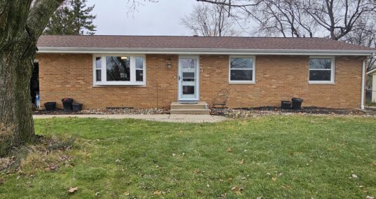 New windows on brick home