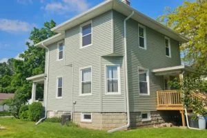 Installation of new vinyl siding, soffit & fascia on a residential home