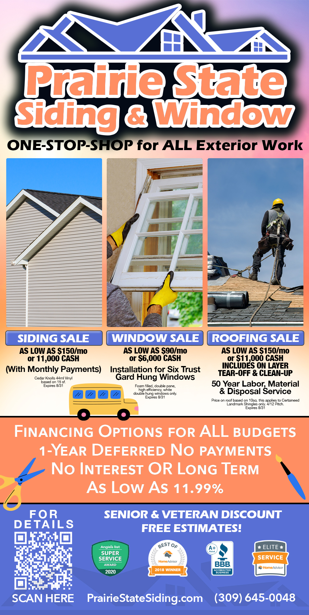 Promotion page for Prairie State Siding & Window
